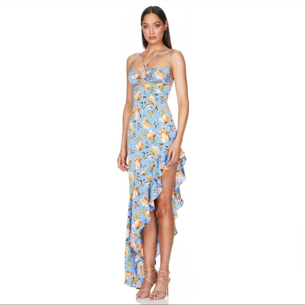 Nookie Simone Frill Maxi Blue Women's Size Xs